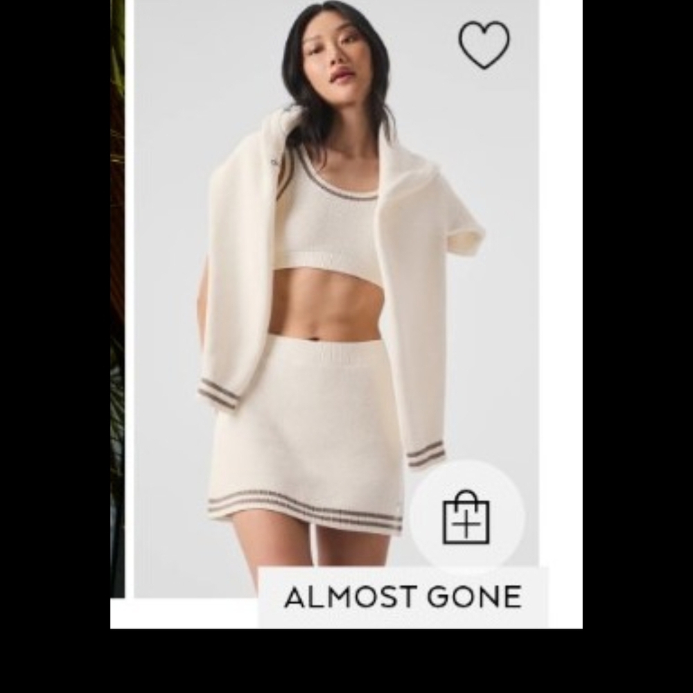 ALO Yoga Cream Mini Skirt Set